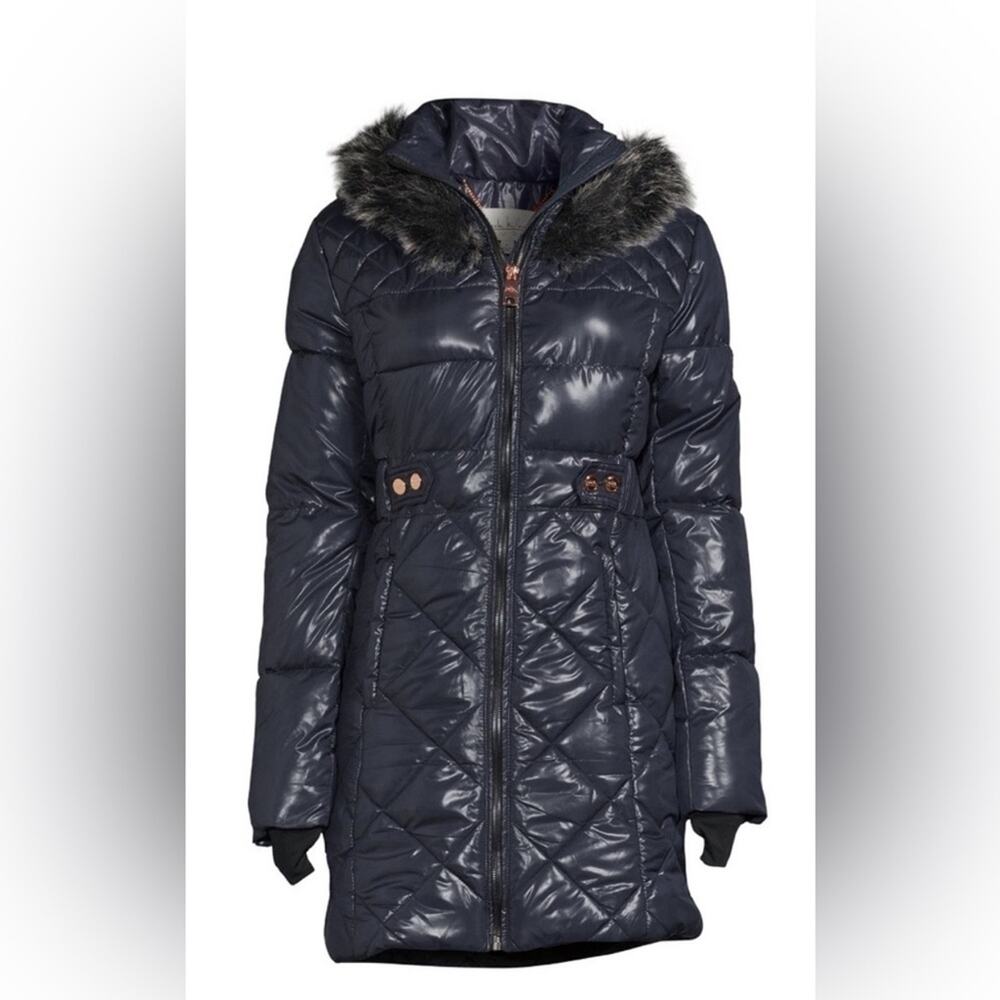 Nicole Miller NM125X Navy Blue Puffer Coat Size 2XL
